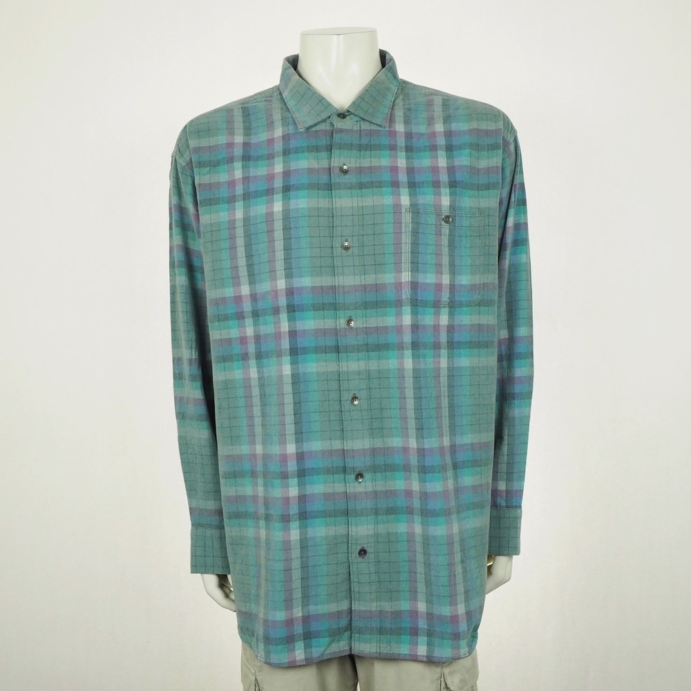 Tommy Bahama Coastline Cord Verde Button Down Shirt Mens 3XLB 3XB Corduroy